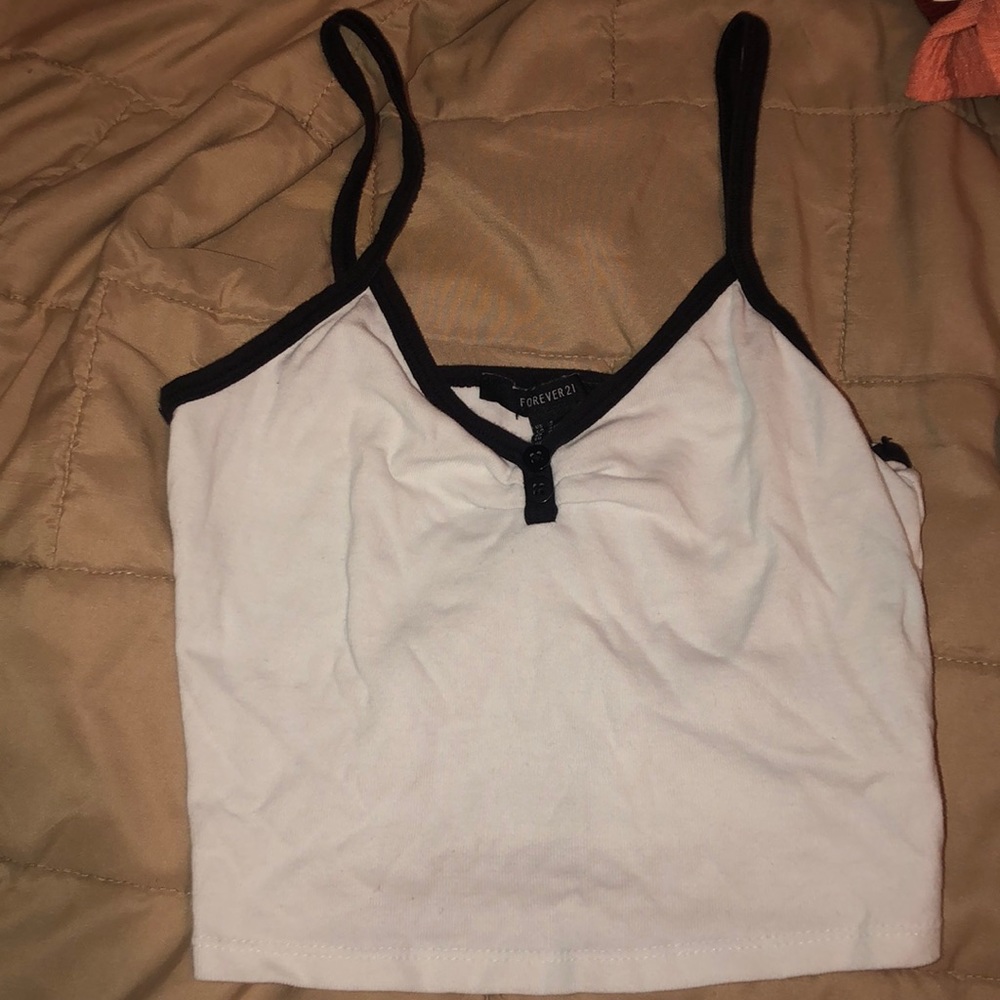 white and black crop top